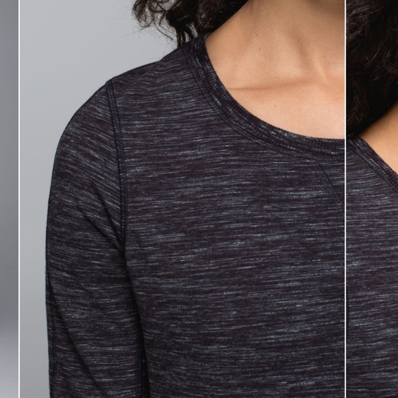 Lululemon - Exhalation Pullover II - Heathered Marled Black - Size 4 - Picture 4 of 13